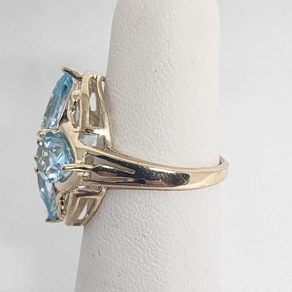 10K YELLOW GOLD & TOPAZ RING SIZE 4 - Picture 5 of 9
